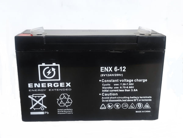 Energex SLA battery 6v 12Ah F2